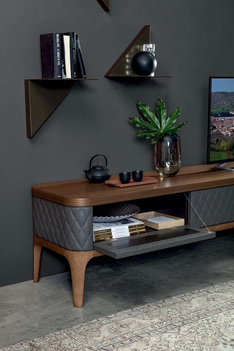 Wooden TV cabinet with flap doors | Tiffany by Tonin Casa