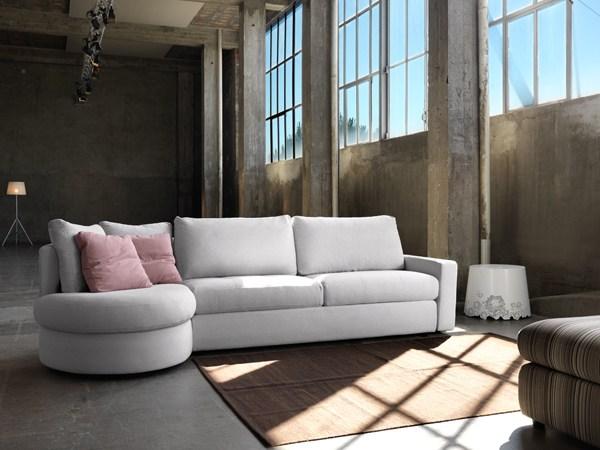 Convertible fabric sofa with removable cover | Leslie by Domingo salotti