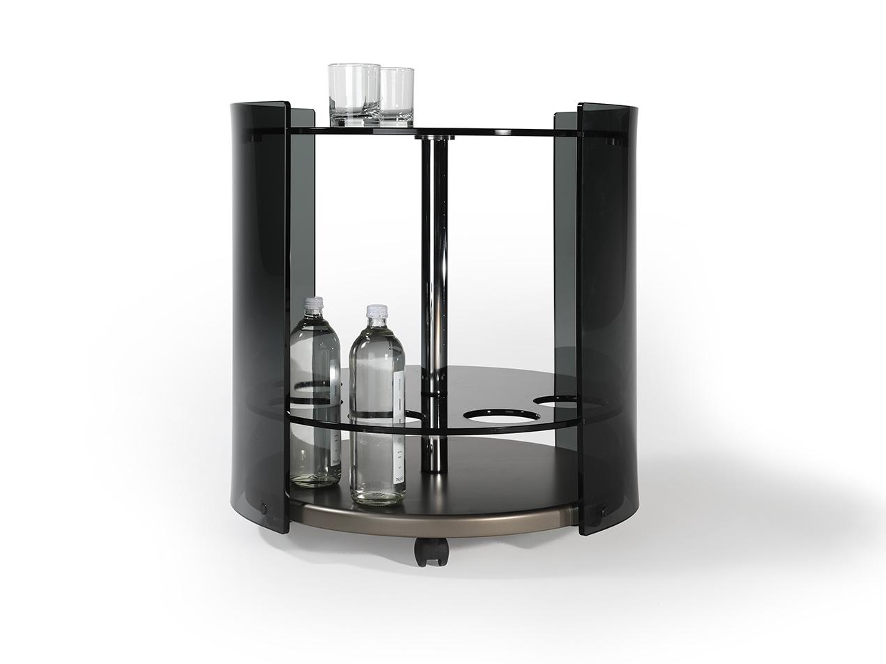 Round glass coffee table with castors | 6000 by Reflex