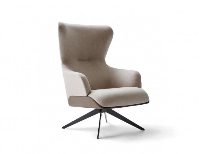 Wing fabric armchair with armrests | Kensington by Molteni