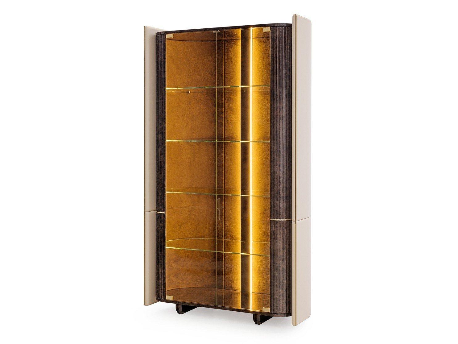 Wooden display cabinet with integrated lighting | Eclipse by Turri