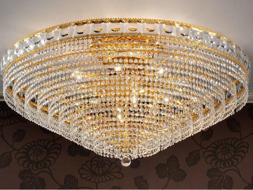 Incandescent brass ceiling lamp with crystals | Impero & Deco Ve 830 Pl8 / Pl12 by Masiero