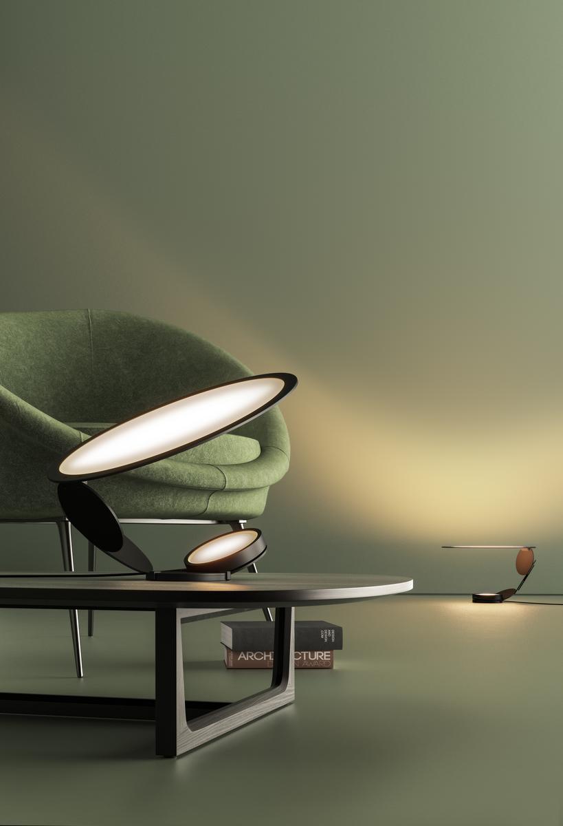 LED indirect light adjustable aluminium table lamp | Cut by Axolight