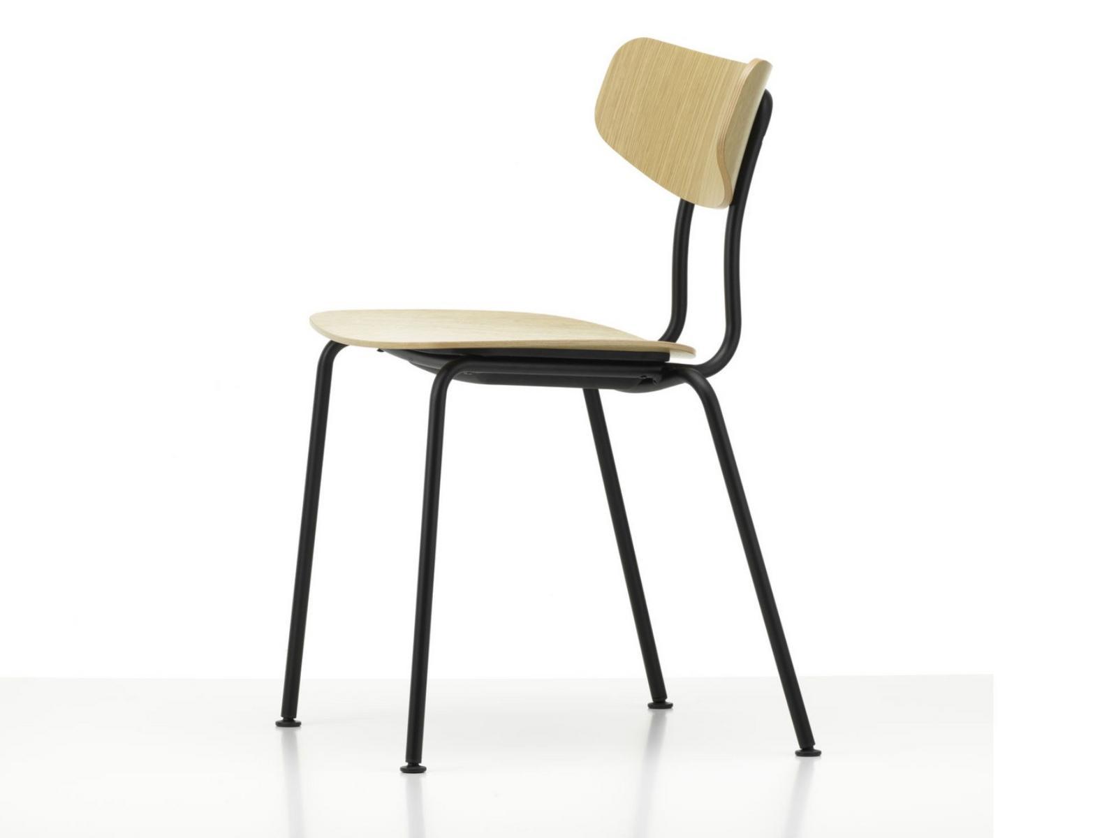 Stackable open back oak chair | Moca by Vitra