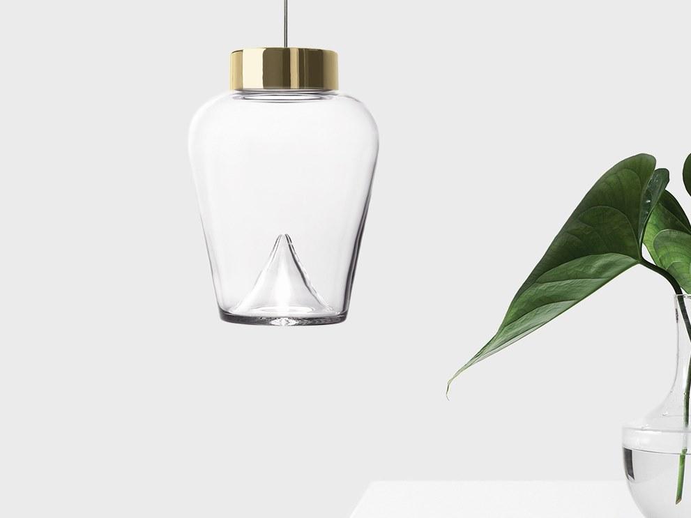 LED blown glass pendant lamp | Aella Thin S by Leucos