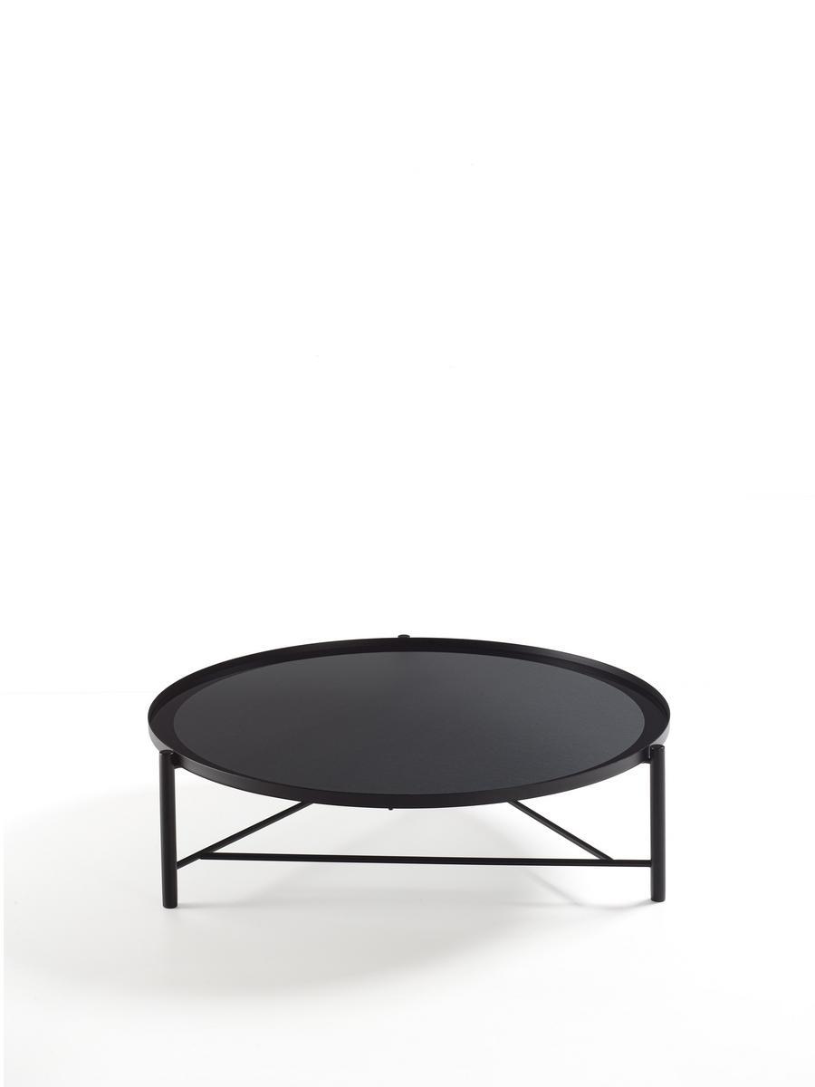 Low round glass and metal coffee table | Santa Monica by Frigerio