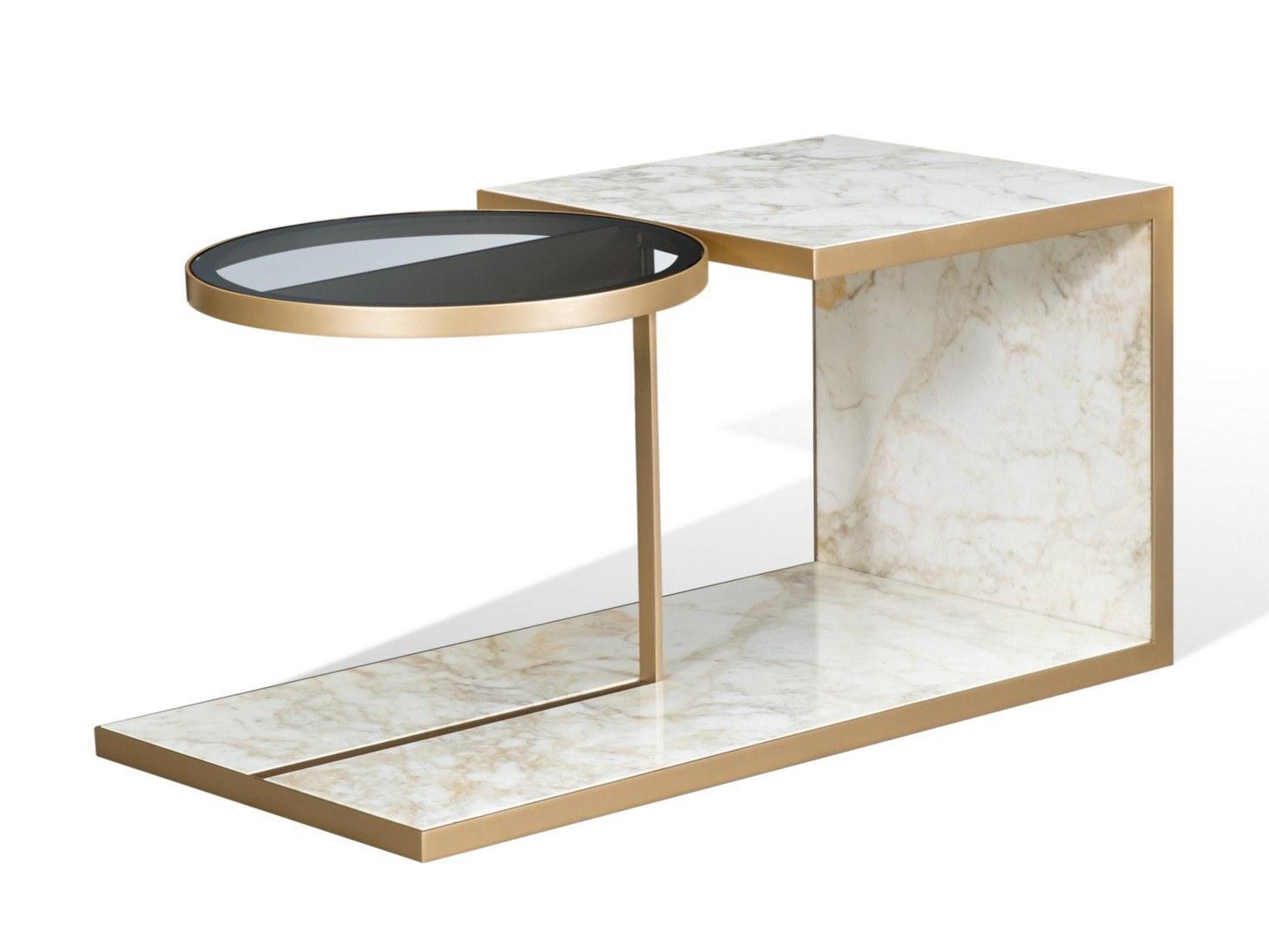 Marble coffee table with glass insert | Alfred M by Carpanese home