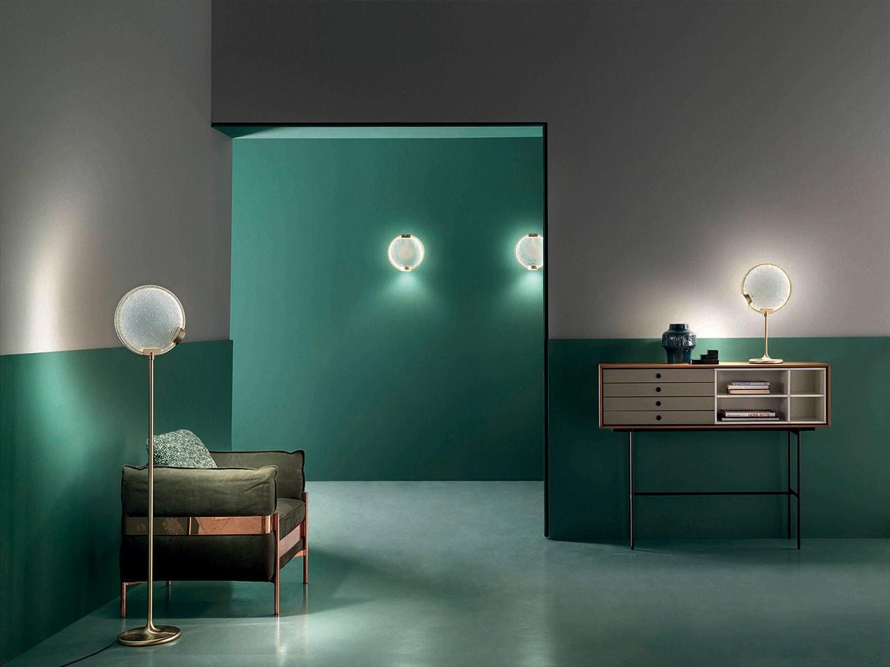 LED glass floor lamp with dimmer | Horo Stl by Masiero