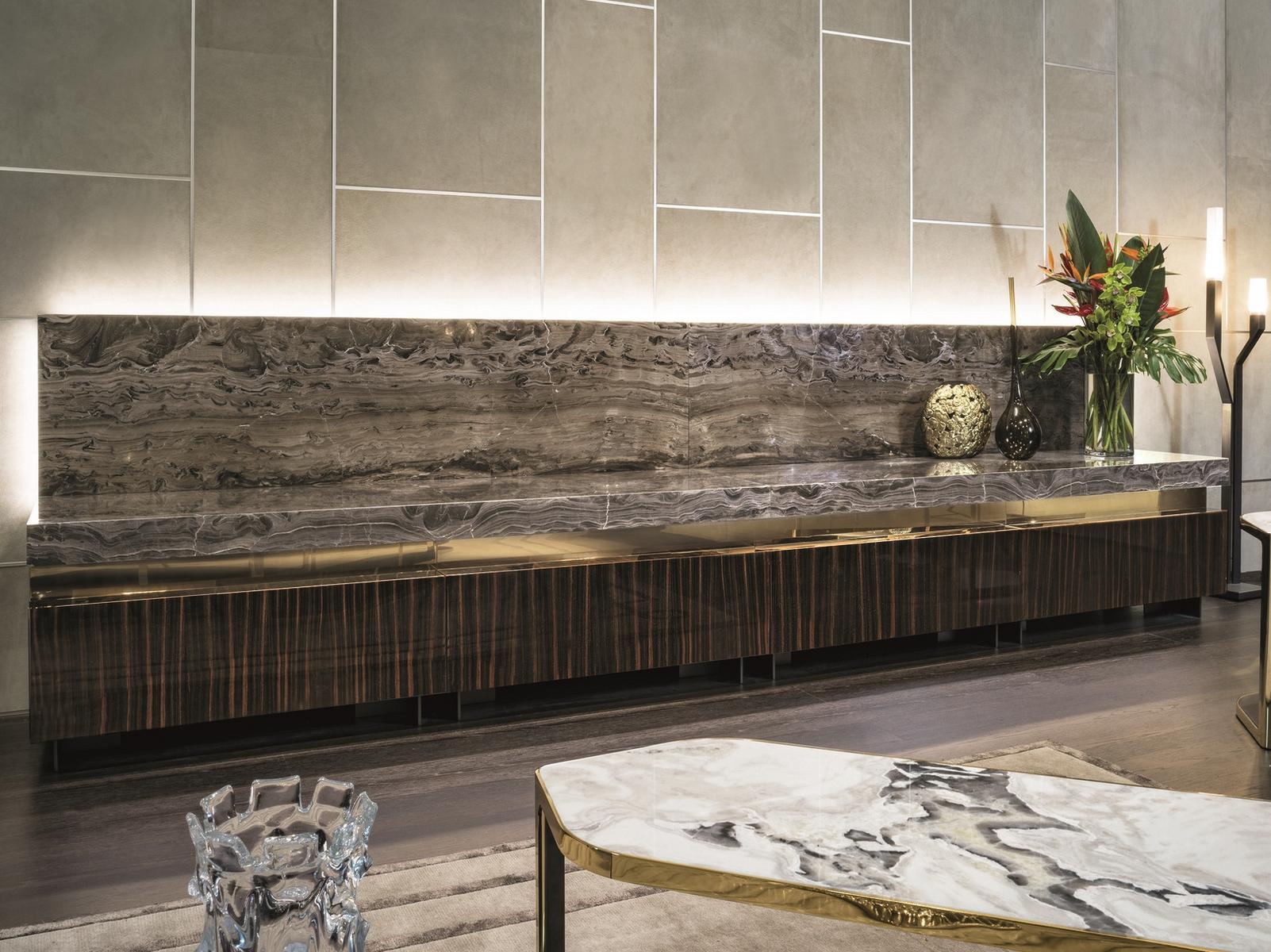 Modular metal sideboard with doors | Terrance by Longhi