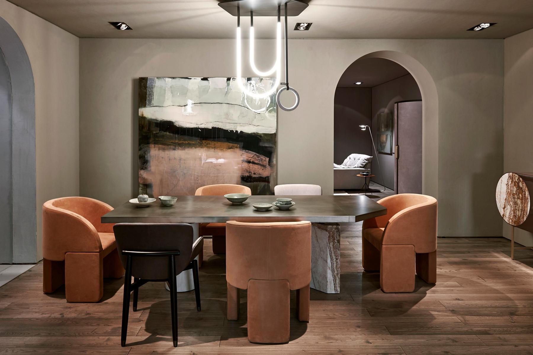 Nabuk easy chair with armrests | Lazybones by Baxter