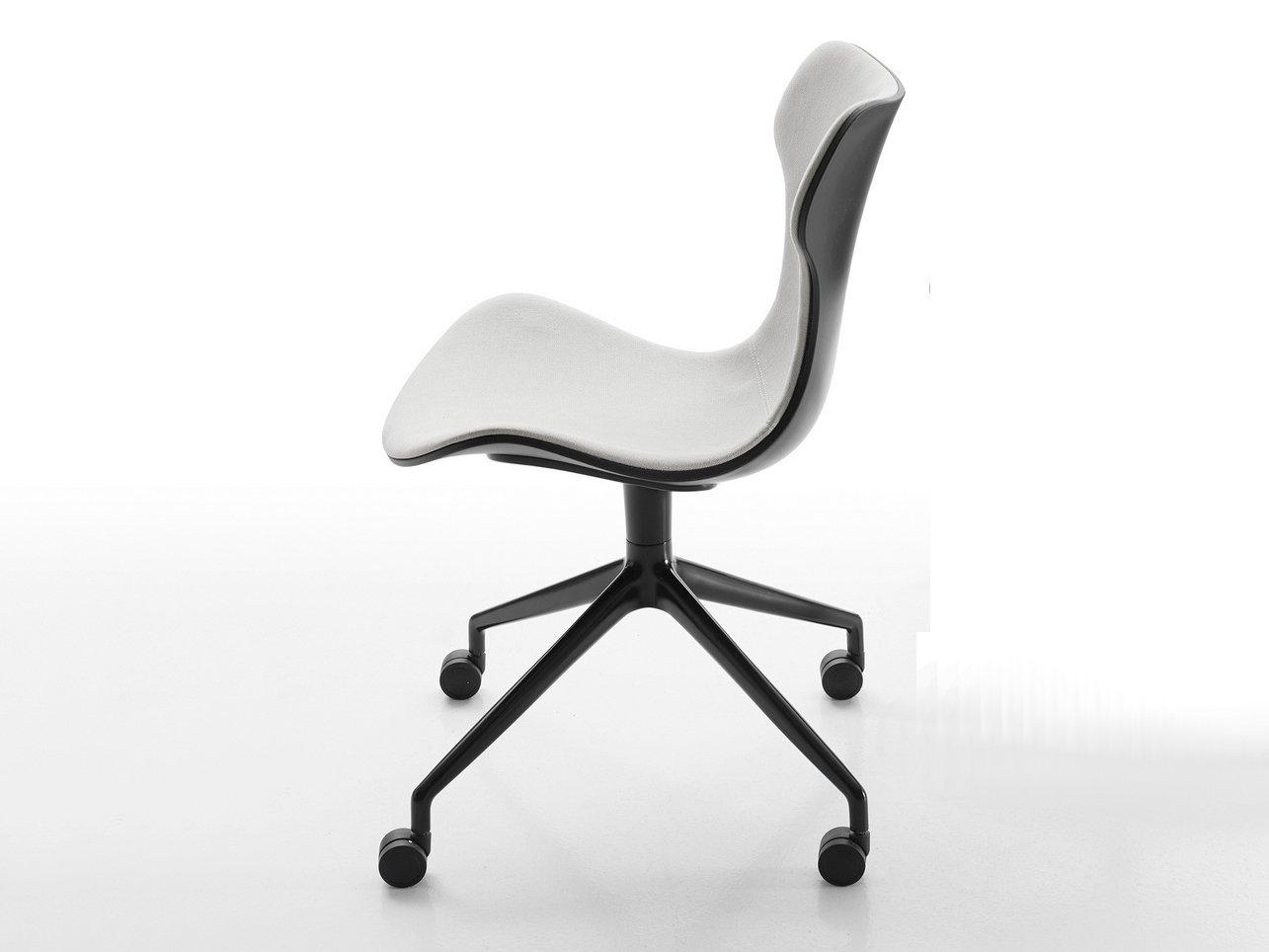 Fabric office chair with castors | Papilio Shell by B&B Italia