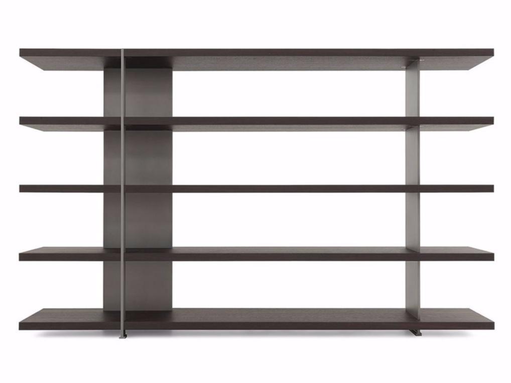Open double-sided wood veneer bookcase | Bristol by Poliform