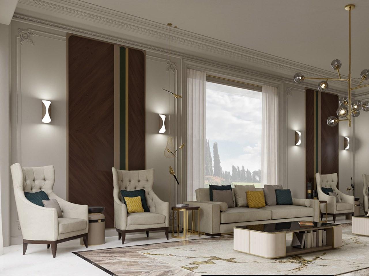 Wing fabric armchair with armrests | Pr.698 by Stella del Mobile