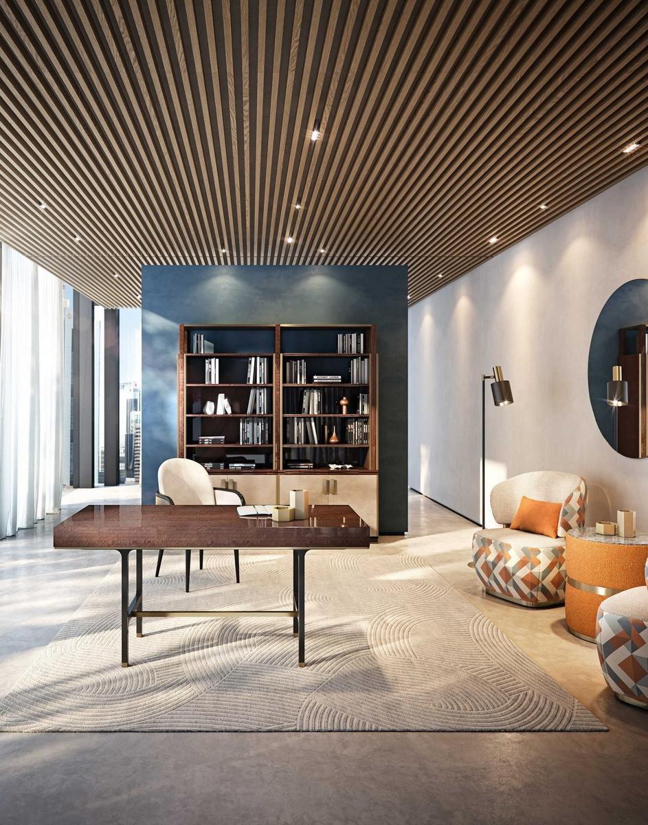 Rectangular wooden writing desk with drawers | Bolivar by Capital Collection