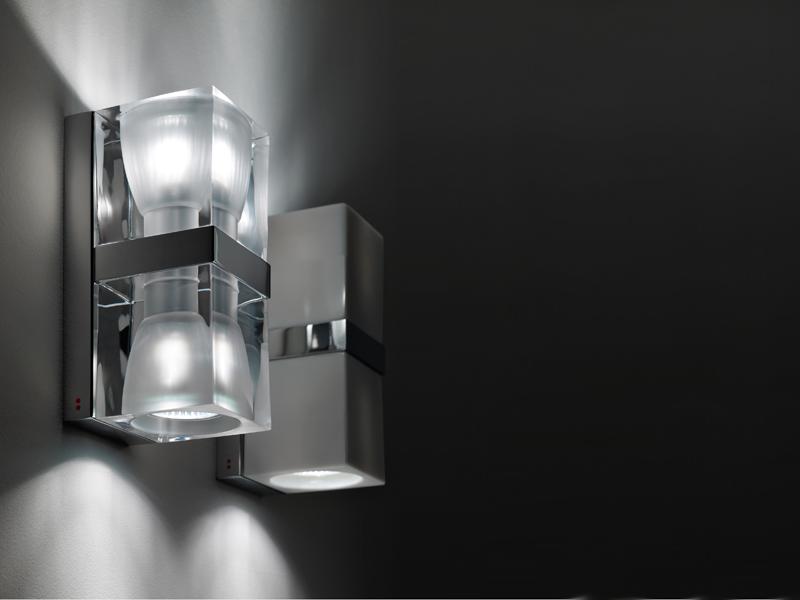 Glass wall light | Cubetto by Fabbian