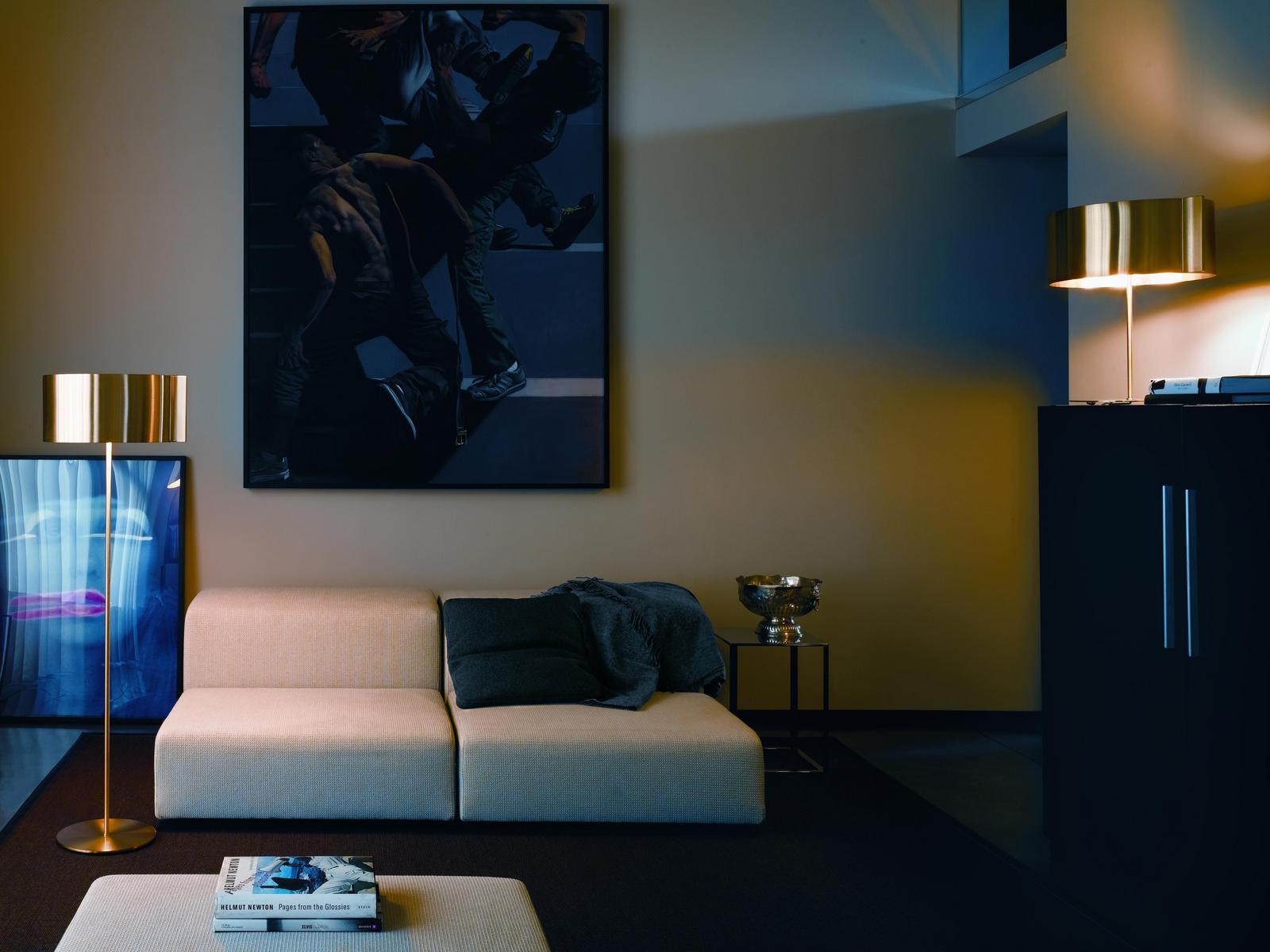 Direct-indirect light metal floor lamp | Switch - 306 by Oluce