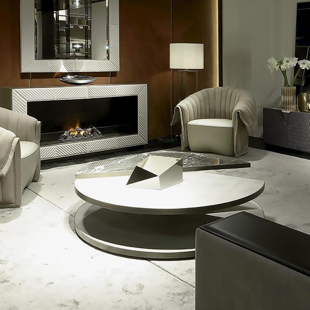 Marble coffee table in a classic style | Moon by Rugiano