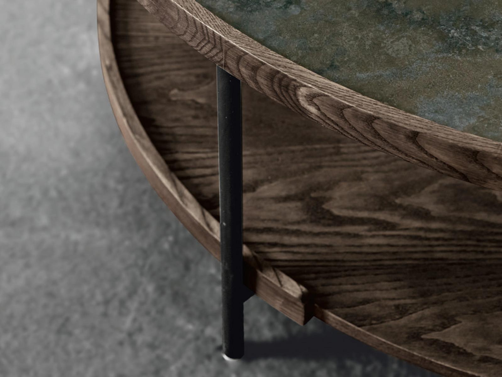 Round wooden coffee table | Koster by Porada
