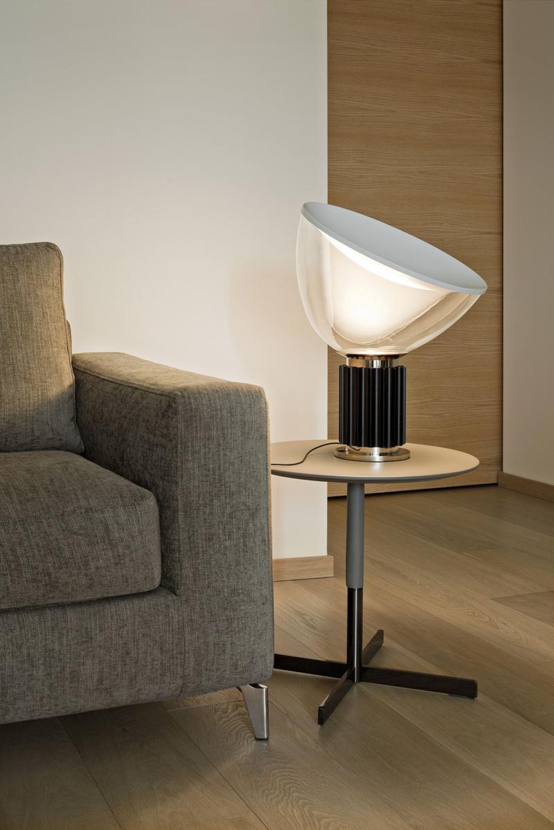 LED indirect light glass and aluminium table lamp | Taccia Small by Flos