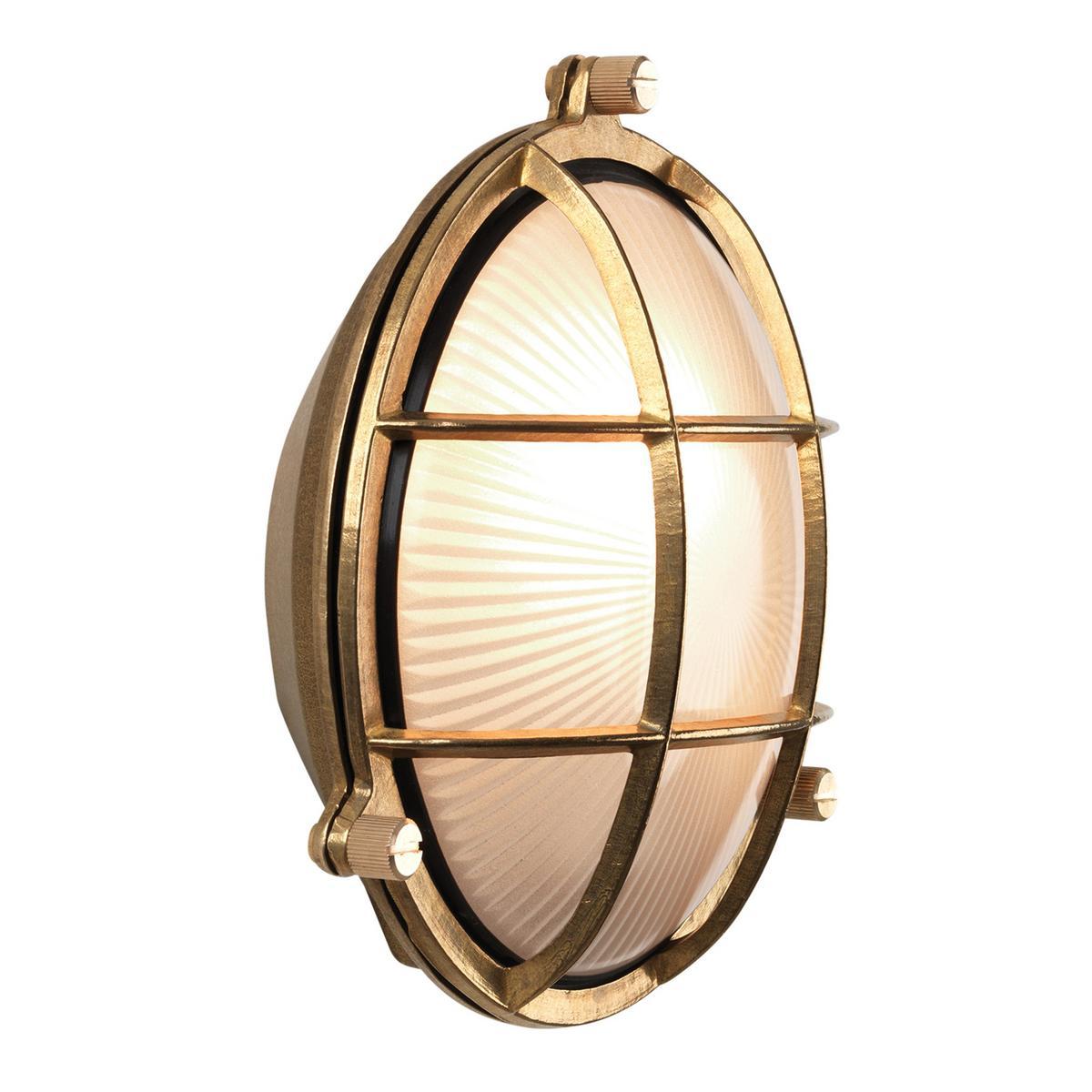 LED outdoor wall lamp in brass and glass | Thurso Round by Astro lighting