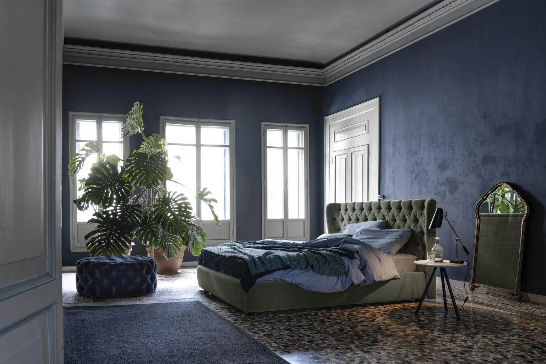 Storage bed with tufted headboard | Selene by Bolzan letti