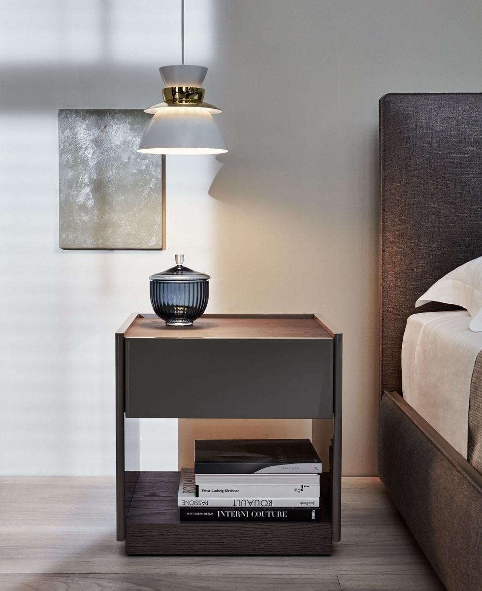 Wooden bedside table with drawers | 5050 by Molteni
