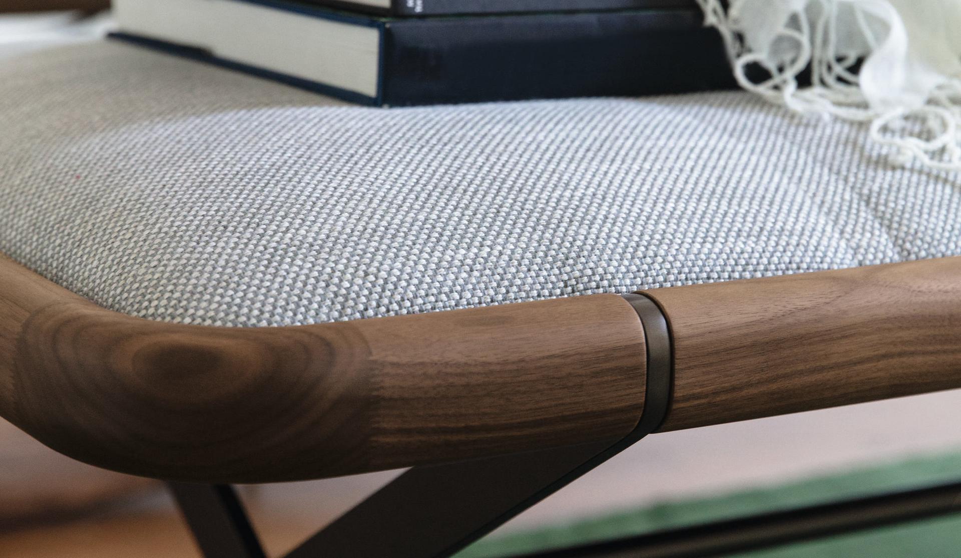 Upholstered fabric bench | Axxia by Porada