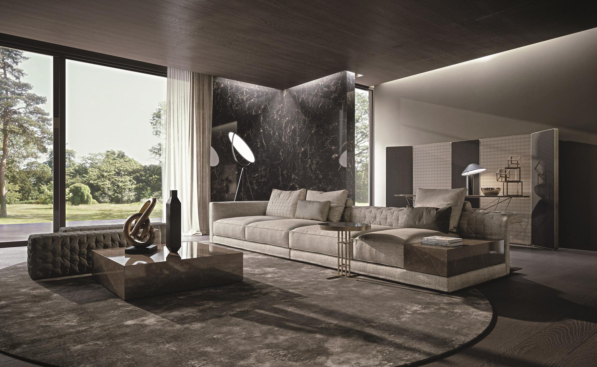 Low porcelain stoneware coffee table for living room | Miller by Frigerio