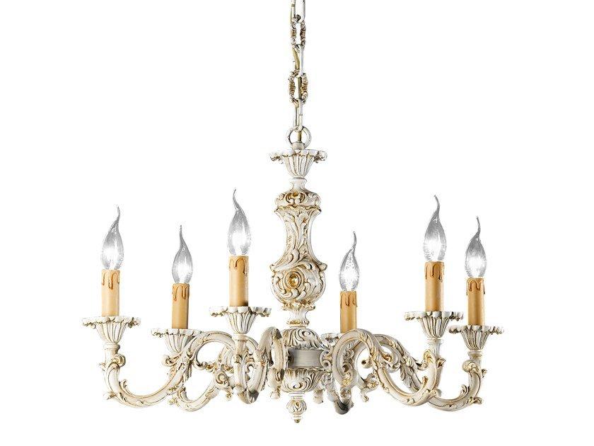 Antique white/gold chandelier | Oldie 504/6-091 by Possoni Illuminazione