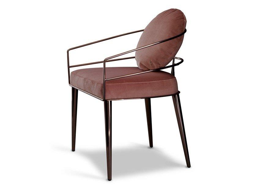 Upholstered steel chair with armrests | Aminta by Visionnair