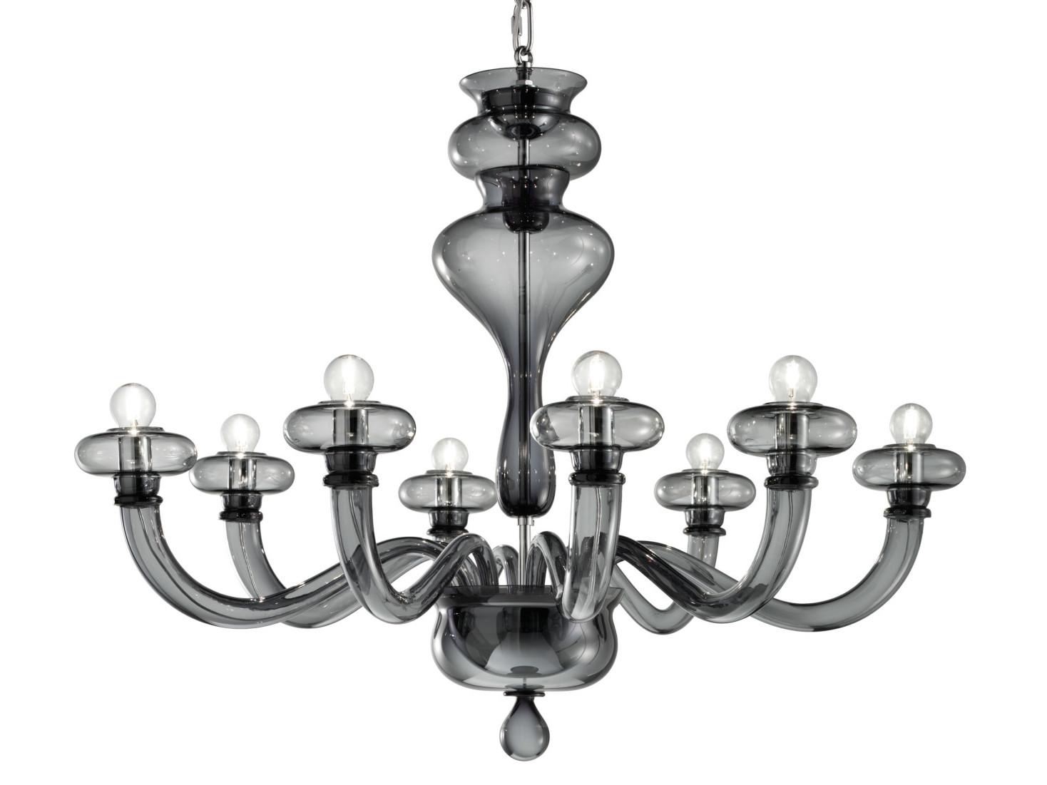 Classic style LED direct light blown glass chandelier | Boheme L8 by Leucos