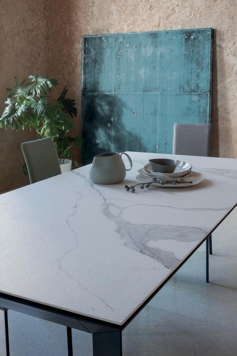 Extending rectangular ceramic table | Manhattan by Riflessi