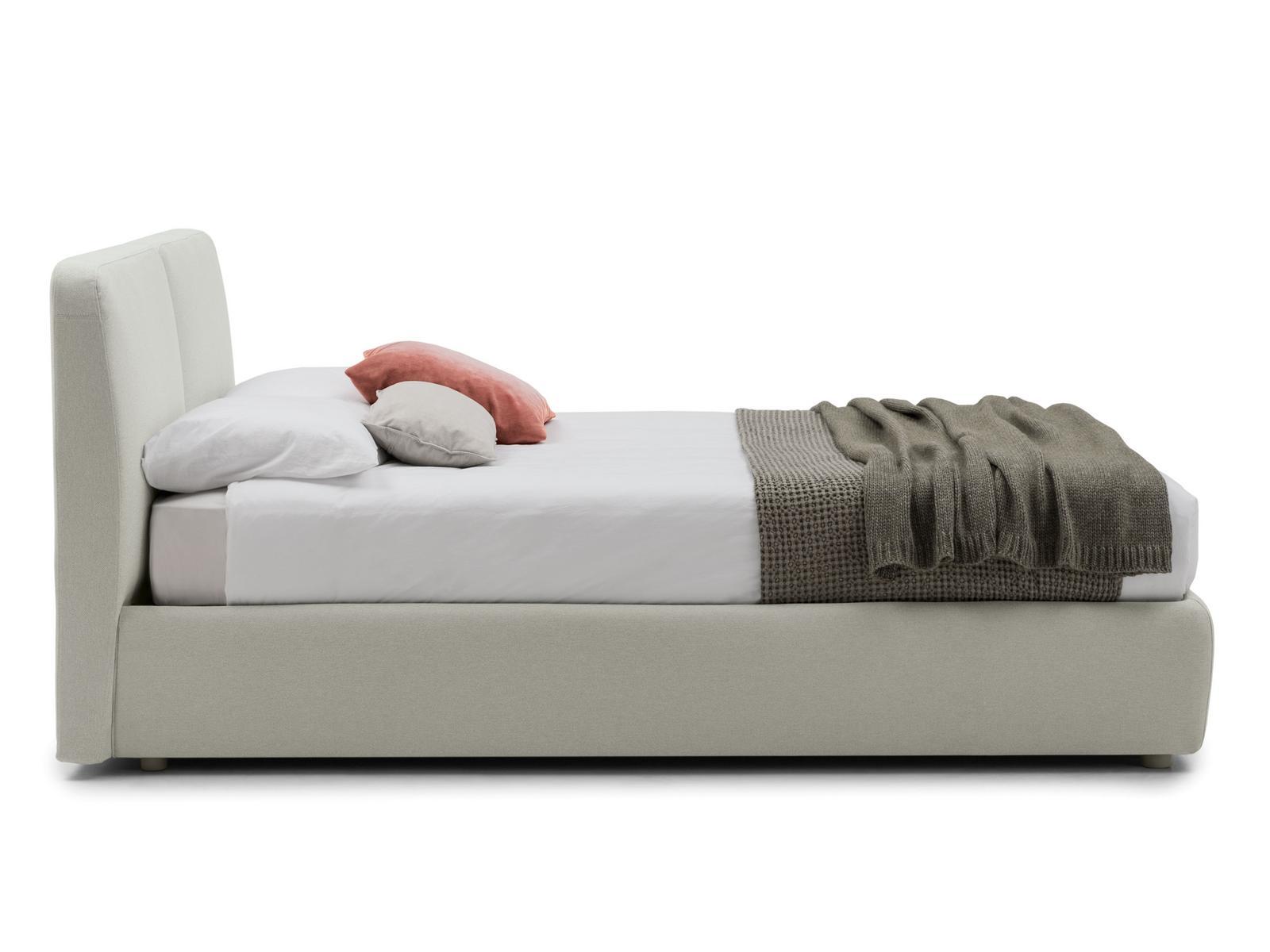 Storage bed with upholstered headboard | Feel by Bolzan letti