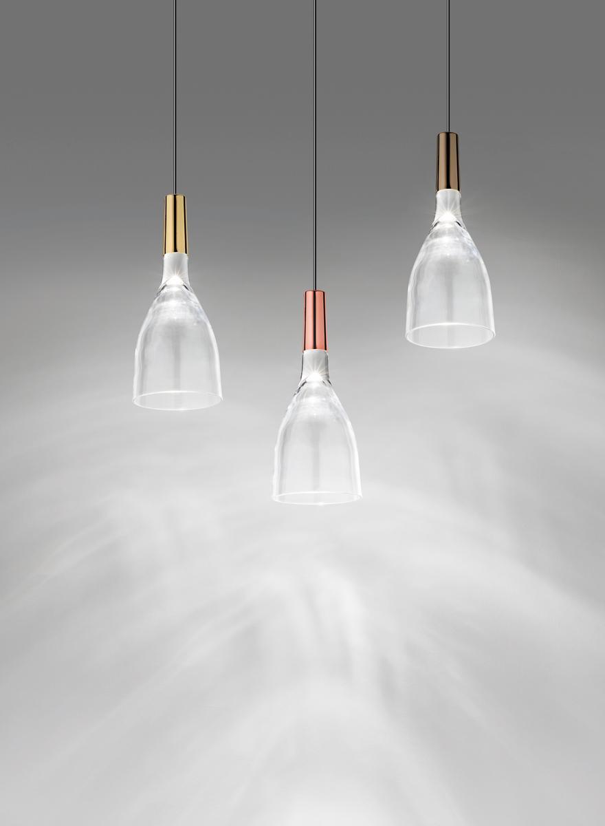 LED direct light glass pendant lamp | Scintilla by Vistosi