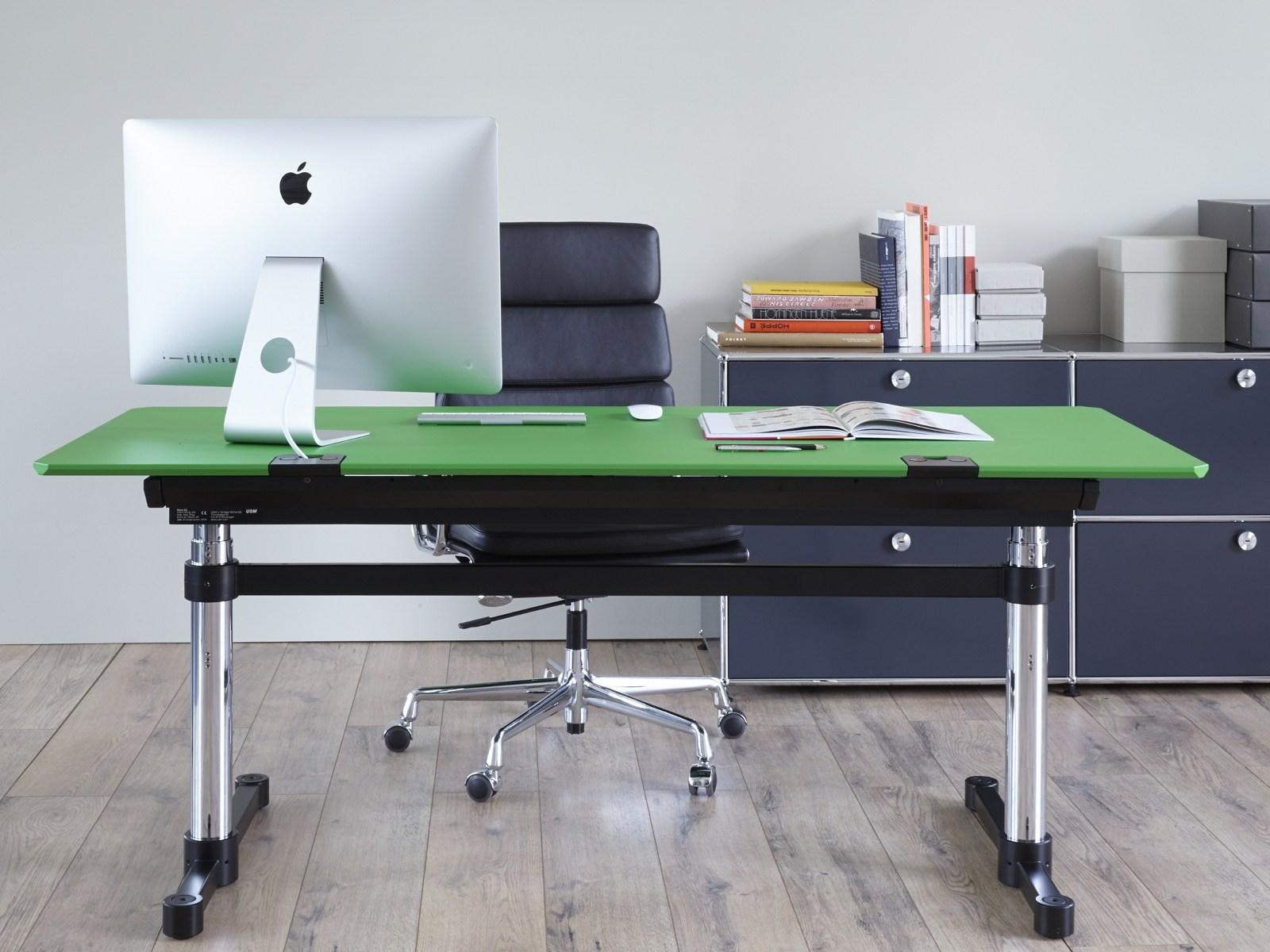 Height-adjustable rectangular MDF office desk | Kitos M by USM