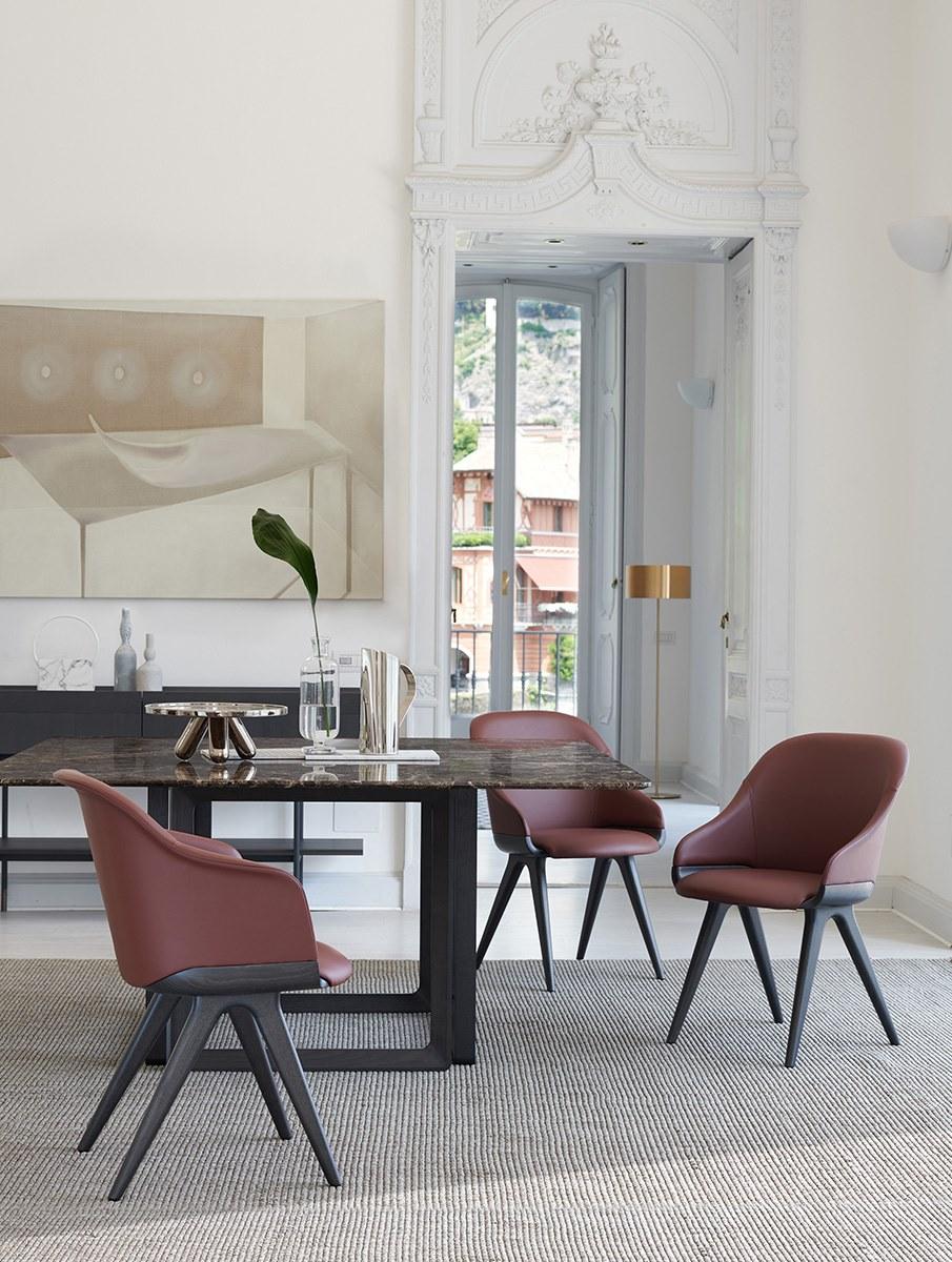 Upholstered leather easy chair with armrests | Lyz 918 P by Potocco