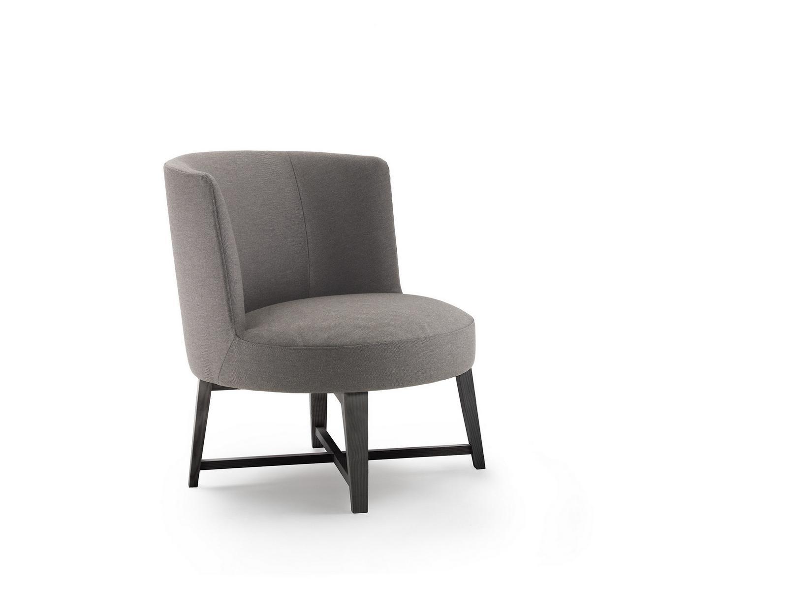 Fabric easy chair with removable cover with armrests | Hera by Flexform