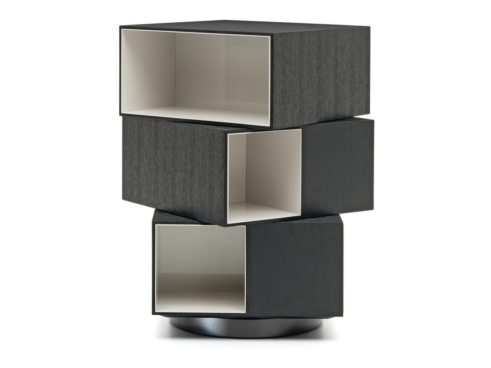 Contemporary style freestanding swivel wooden bookcase | Page by Minotti