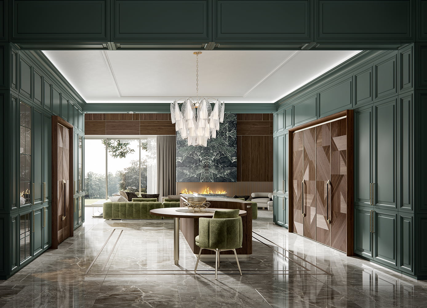 Lacquered kitchen without handles Old Line Glamour