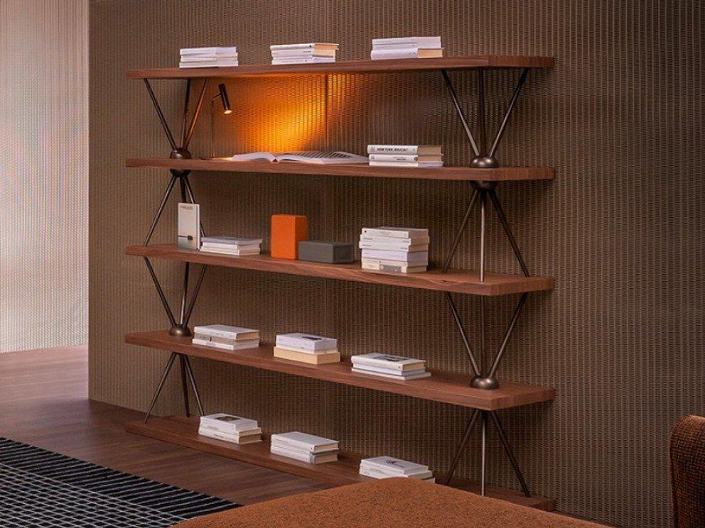 Open wooden bookcase | Tripodio by Bonaldo