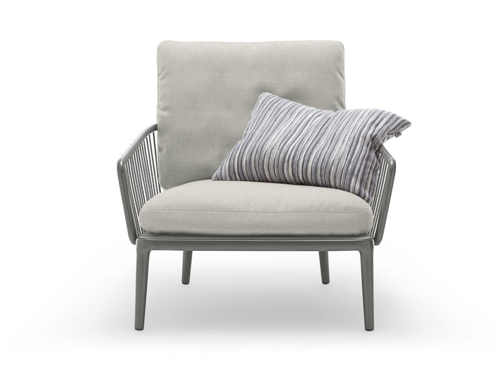 Fabric and aluminium garden armchair with armrests | 271 Yoko by Rolf Benz