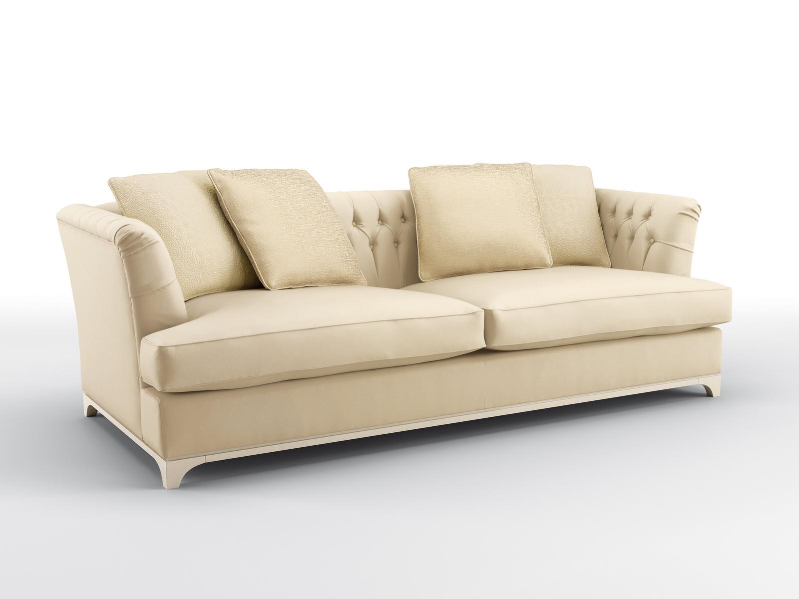 Tufted 3 seater leather sofa | Davis by Bruno Zampa