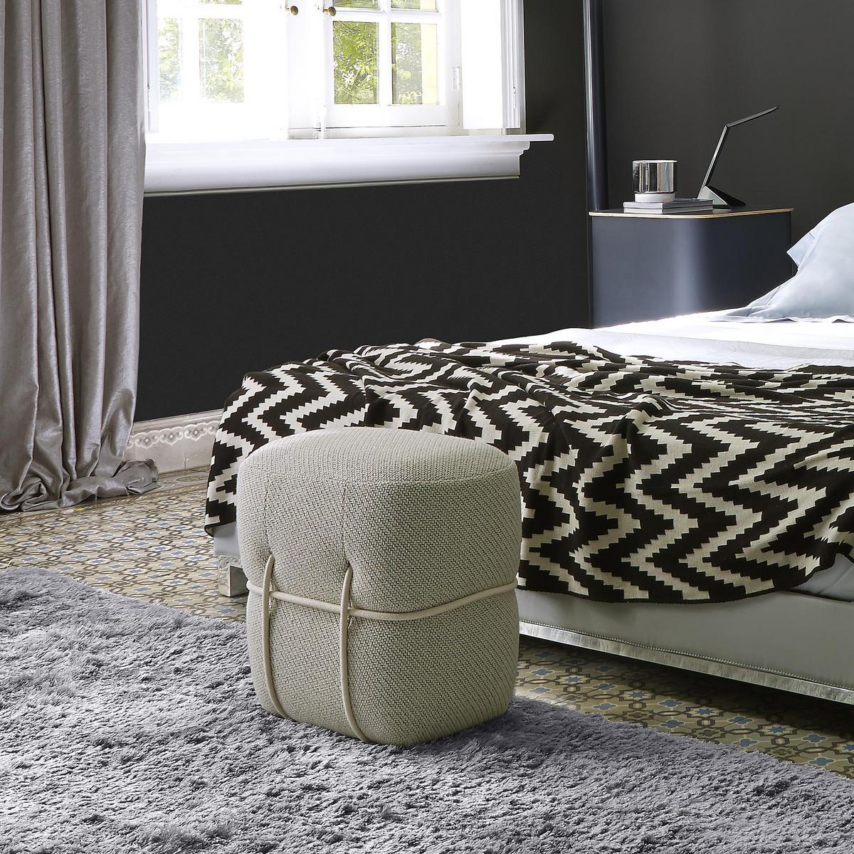 Upholstered rectangular fabric pouf | Lace by Ligne Roset