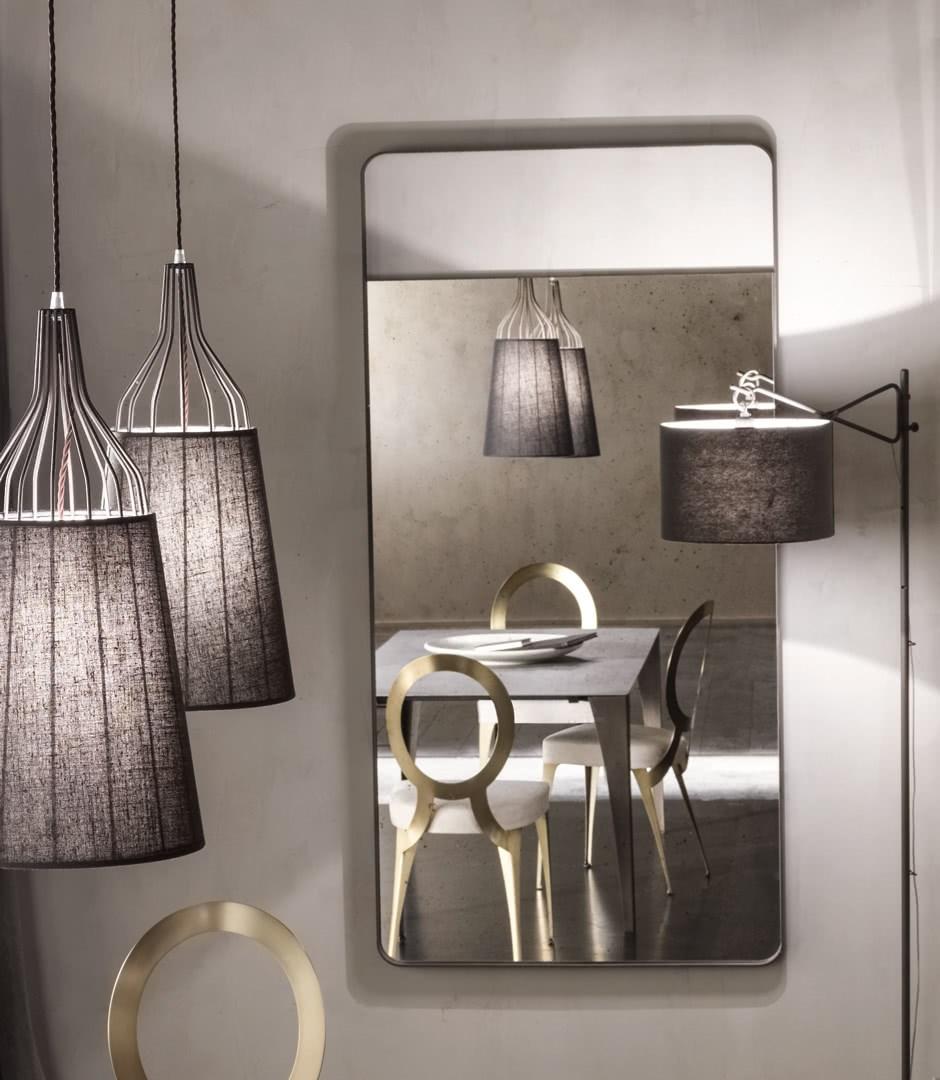 Rectangular wall-mounted aluminium mirror | Elvis by Cantori