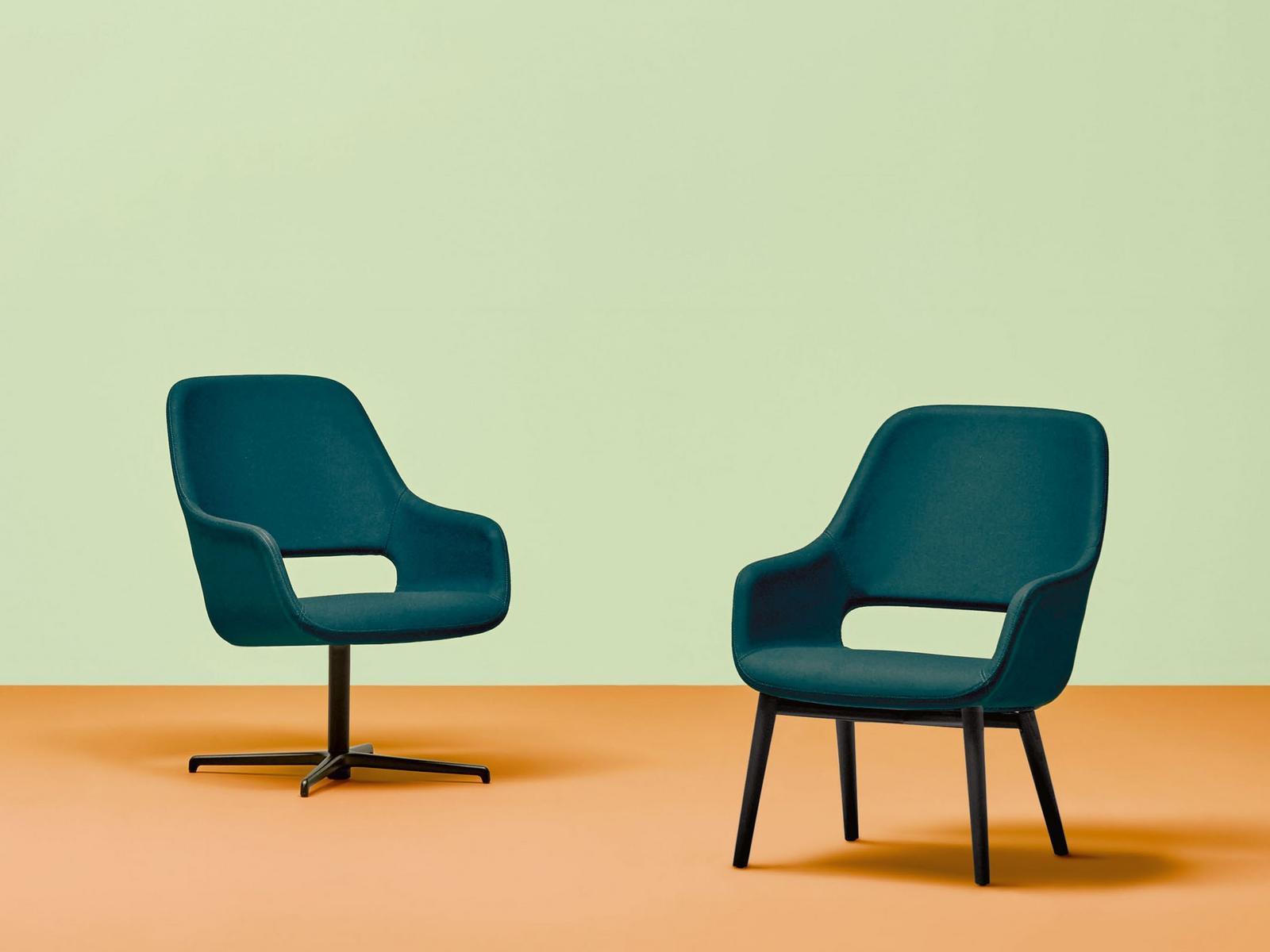 Swivel fabric easy chair with armrests | Babila Comfort 2789 by Pedrali