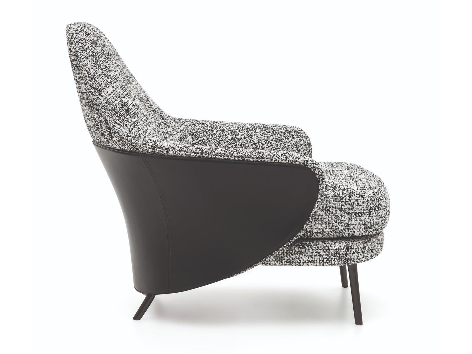Fabric armchair with footstool | Angie by Minotti