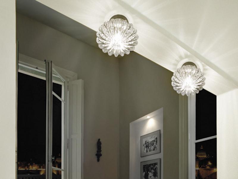 LED direct light Murano glass ceiling lamp | Diamante Fa by Vistosi