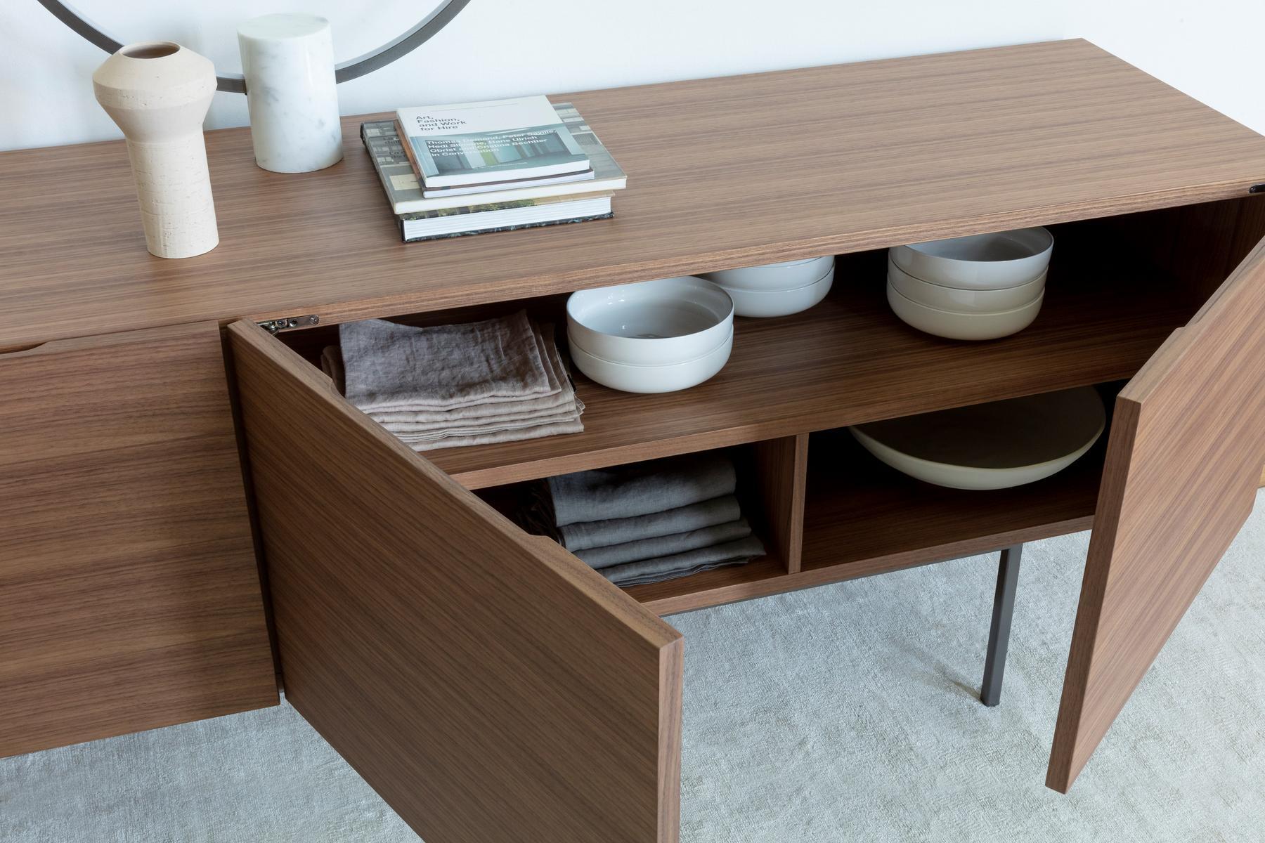 Canaletta walnut sideboard with doors | Bilbao by Porada
