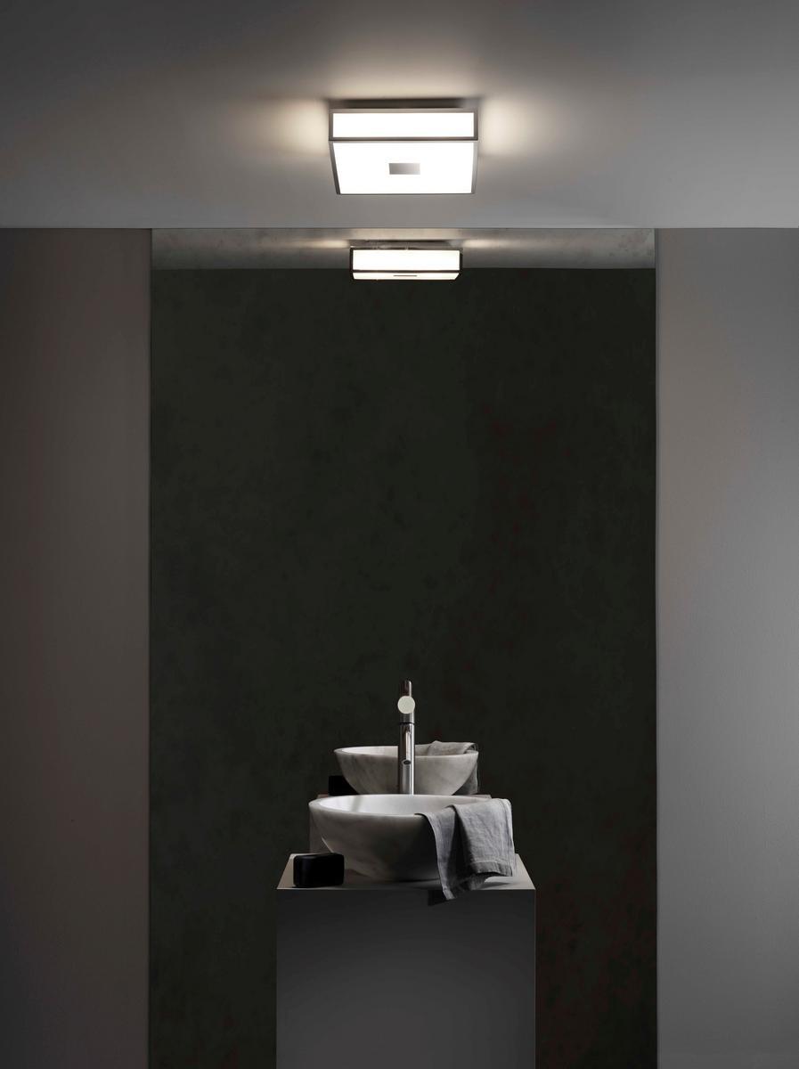 LED glass and steel ceiling light for bathroom | Mashiko by Astro lighting