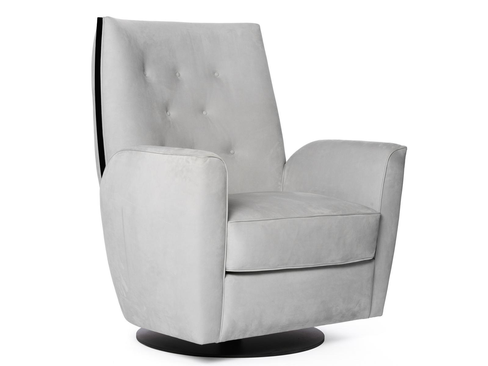 Tufted swivel fabric armchair with armrests | Medita by Ezio Bellotti